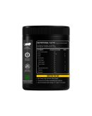 Back view of Athlivia Creatine Monohydrate 100g pouch showing nutritional information, ingredients, usage directions, manufacturing details, and barcode.