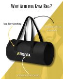 alt="Close-up of premium stitching and high-quality print on Athlivia Gym Bag"